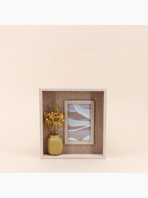 Cadre photo avec fleurs sécheés 24x22cm - Kiabi