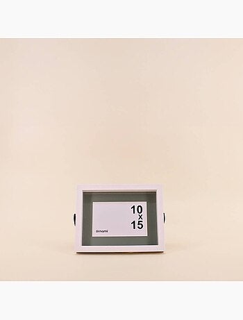 Cadre photo bicolore pied métal 10x15cm