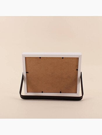 Cadre photo bicolore pied métal 10x15cm