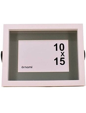 Cadre photo bicolore pied métal 10x15cm