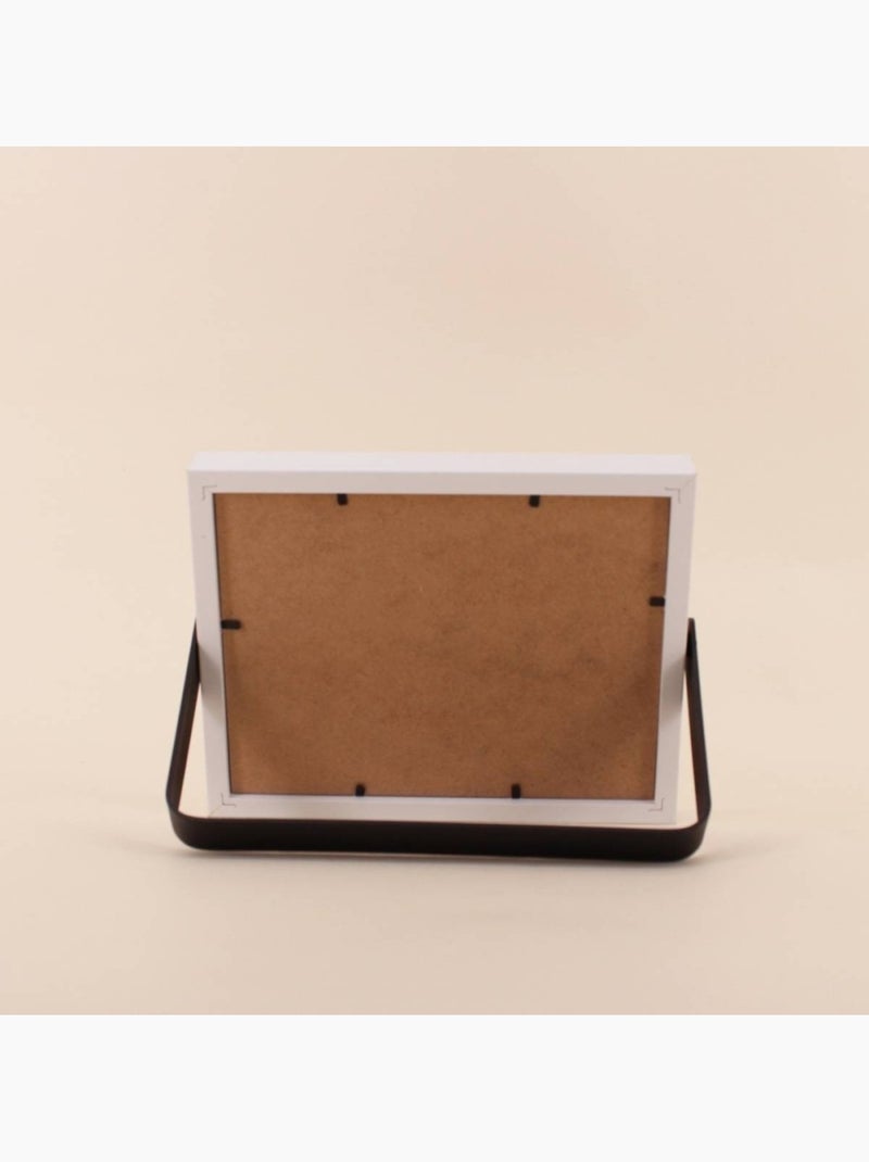 Cadre photo bicolore pied métal 10x15cm Blanc - Kiabi