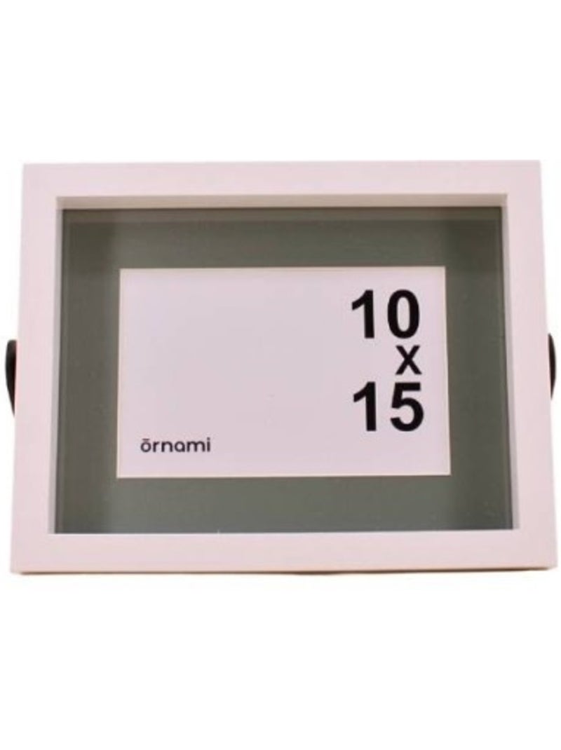 Cadre photo bicolore pied métal 10x15cm Blanc - Kiabi