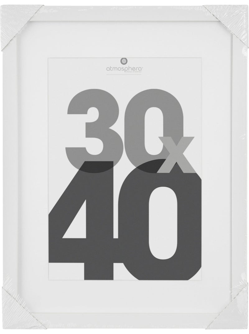Cadre photo bois "Eva" blanc 30x40cm Blanc - Kiabi