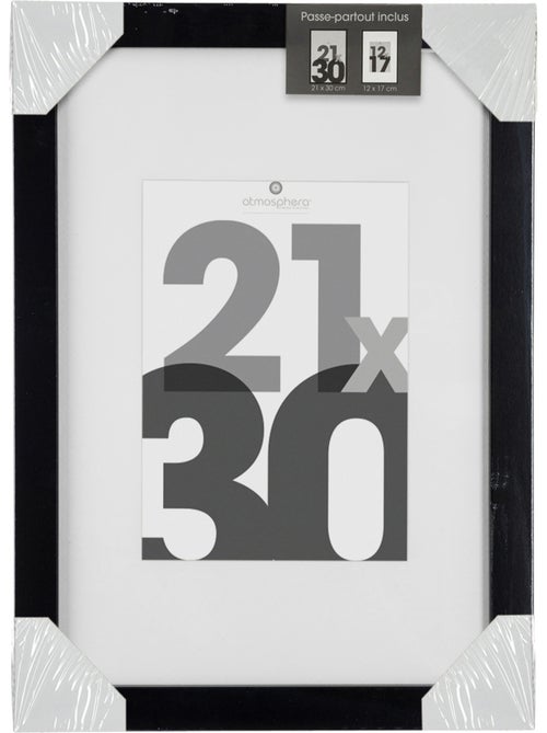 Cadre photo bois "Eva" noir 21x30cm - Kiabi