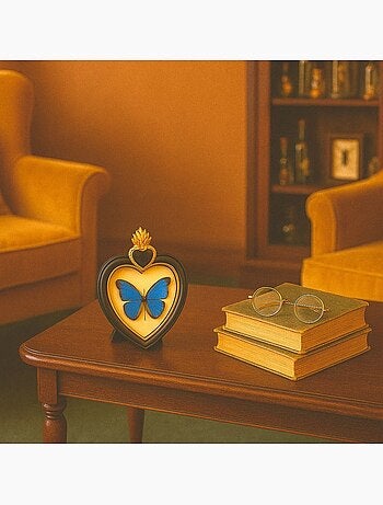 Cadre photo coeur ex voto 15cm