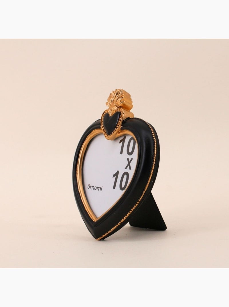 Cadre photo coeur ex voto 15cm Noir - Kiabi