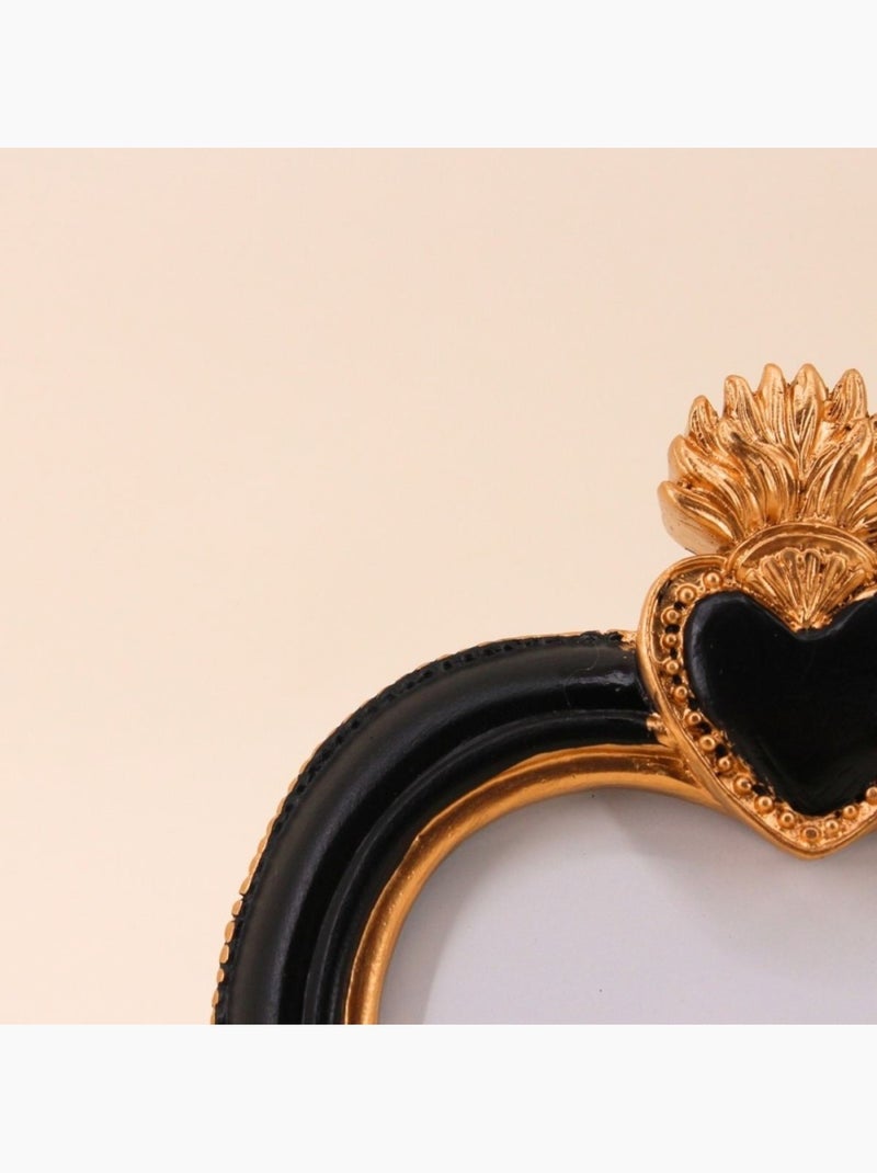 Cadre photo coeur ex voto 15cm Noir - Kiabi