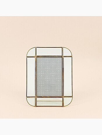 Cadre photo design en métal doré 22x17cm