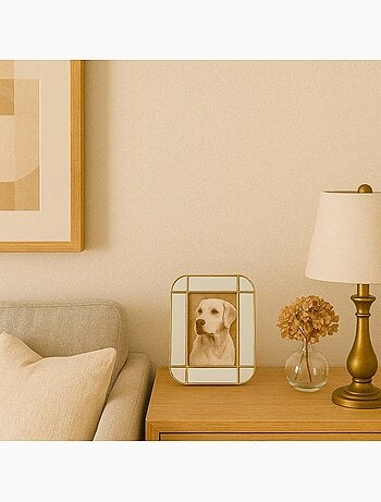 Cadre photo design en métal doré 22x17cm