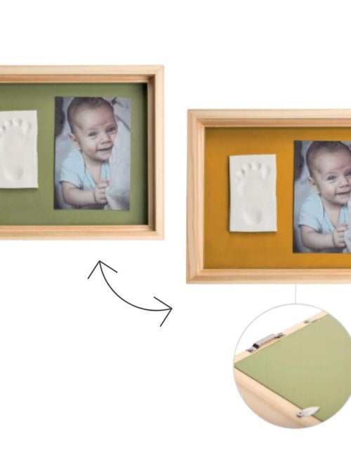 Cadre photo empreinte en bois Pure Frame avec fond réversible - Kiabi