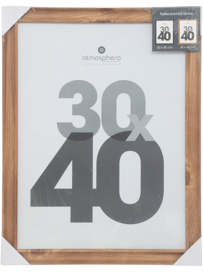 Cadre photo en bois 30x40cm MAE Marron - Kiabi