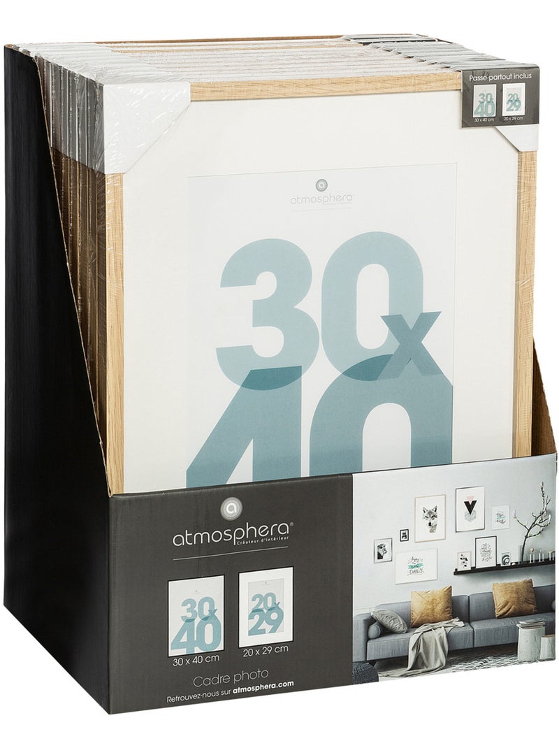 Cadre photo en bois 30x40cm MANU Beige - Kiabi