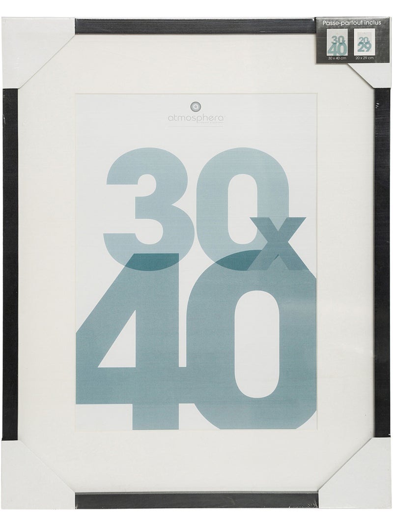 Cadre photo en bois 30x40cm MANU Noir - Kiabi