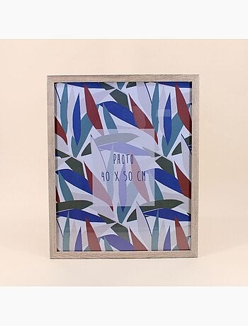 Cadre photo en bois motifs feuillage 40x50cm