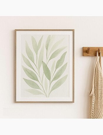 Cadre photo en bois motifs feuillage 40x50cm