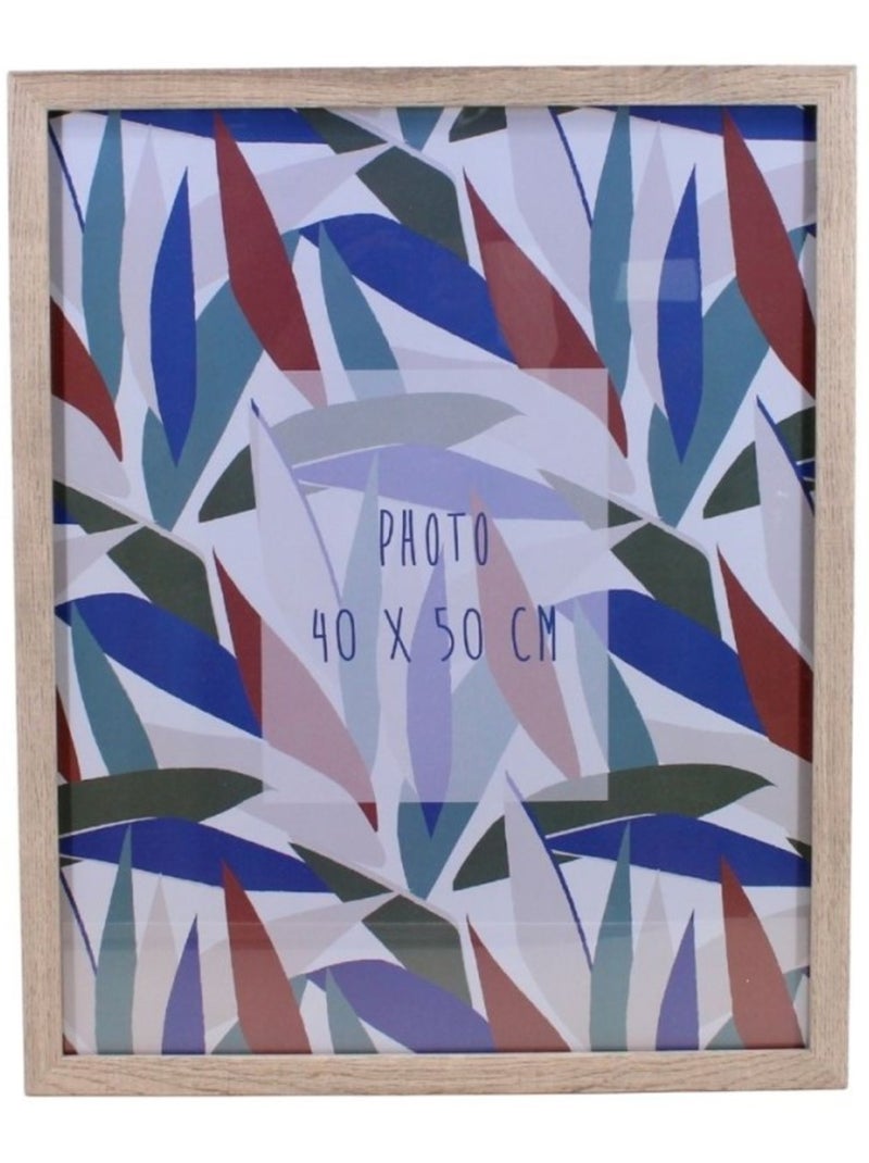 Cadre photo en bois motifs feuillage 40x50cm Beige - Kiabi