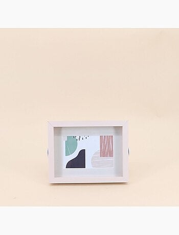 Cadre photo en bois pied métal blanc 10x15cm