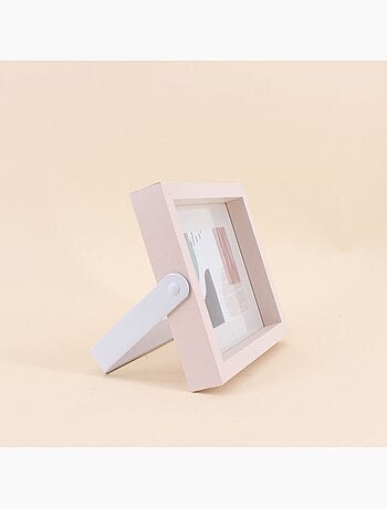 Cadre photo en bois pied métal blanc 10x15cm