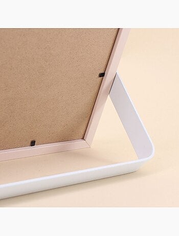 Cadre photo en bois pied métal blanc 10x15cm