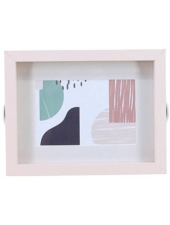 Cadre photo en bois pied métal blanc 10x15cm