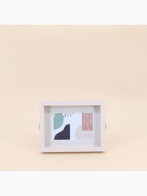 Cadre photo en bois pied métal blanc 10x15cm - Kiabi