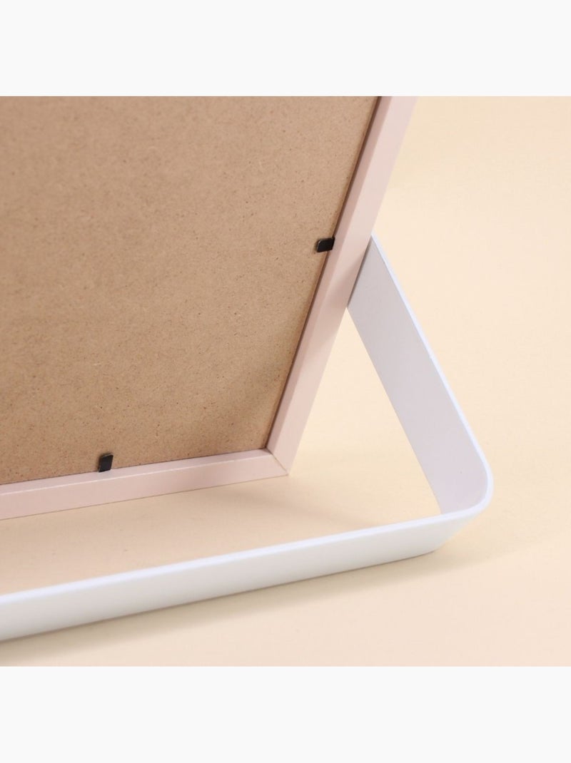 Cadre photo en bois pied métal blanc 10x15cm Beige - Kiabi