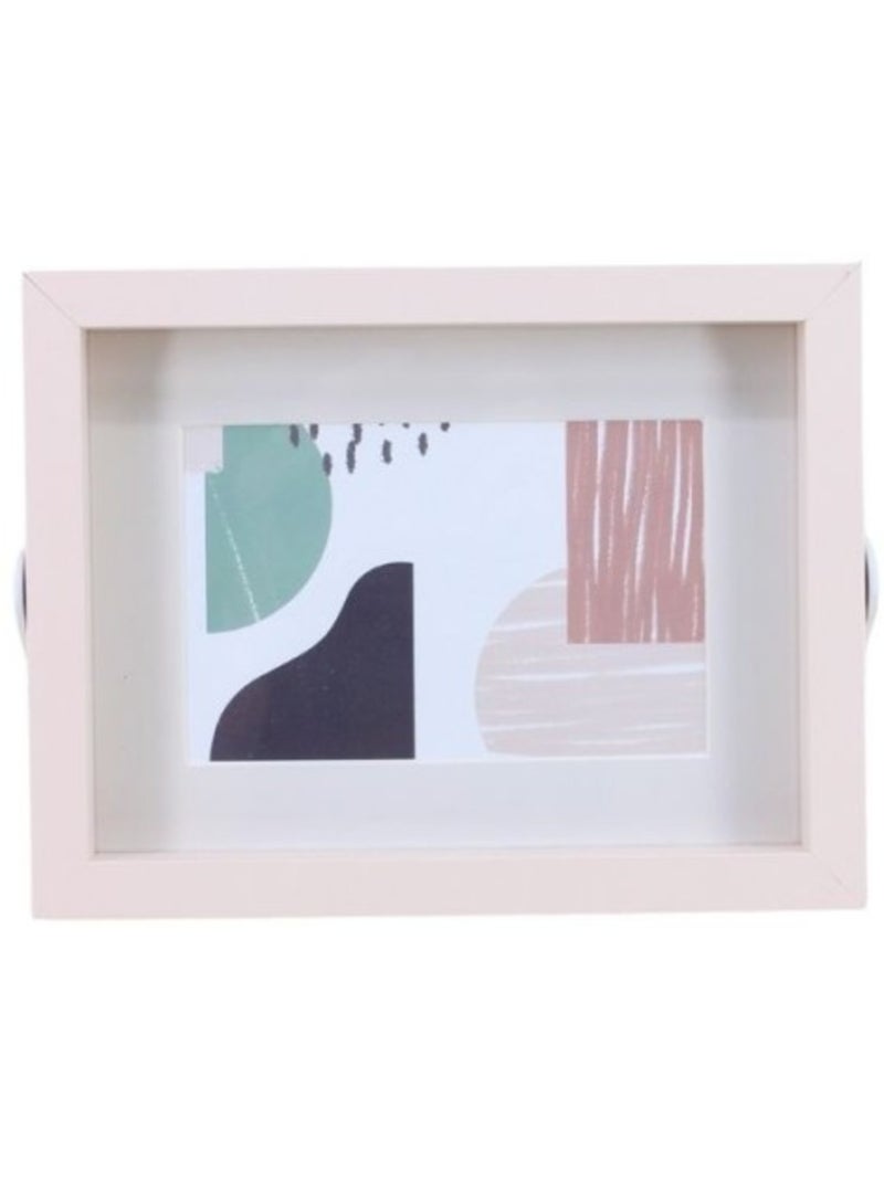 Cadre photo en bois pied métal blanc 10x15cm Beige - Kiabi