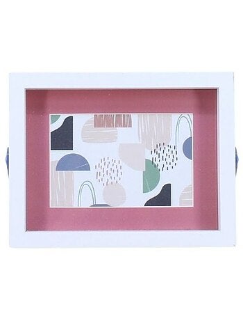 Cadre photo en bois pied métal bleu 10x15cm