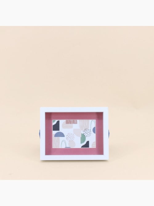 Cadre photo en bois pied métal bleu 10x15cm - Kiabi