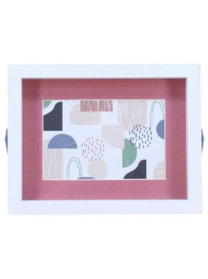 Cadre photo en bois pied métal bleu 10x15cm Blanc - Kiabi