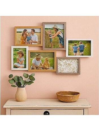 Cadre photo en bois pour 6 vues - AFIBEL