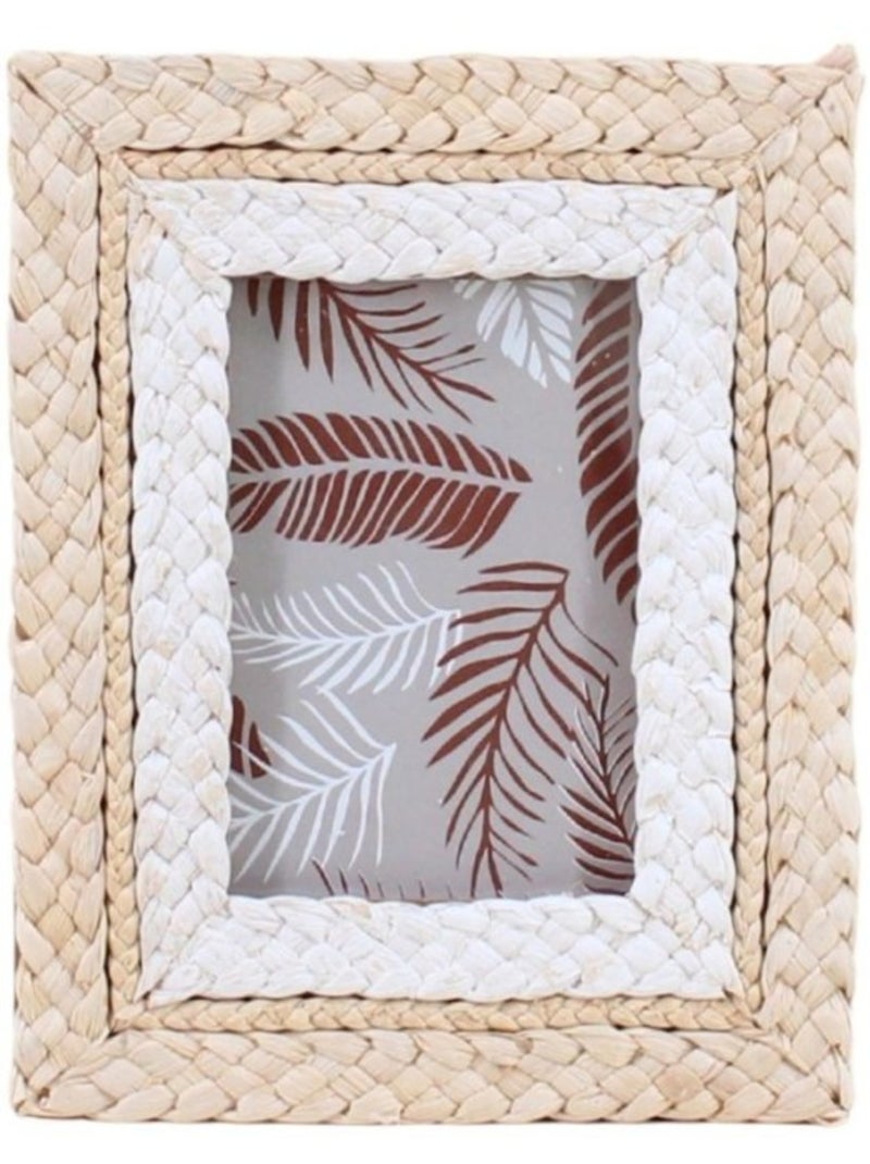 Cadre photo en corde de maïs 25x20cm Beige - Kiabi