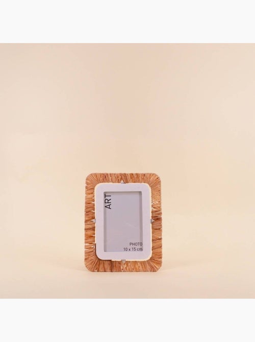 Cadre photo en raphia tissé 18x23cm - Kiabi