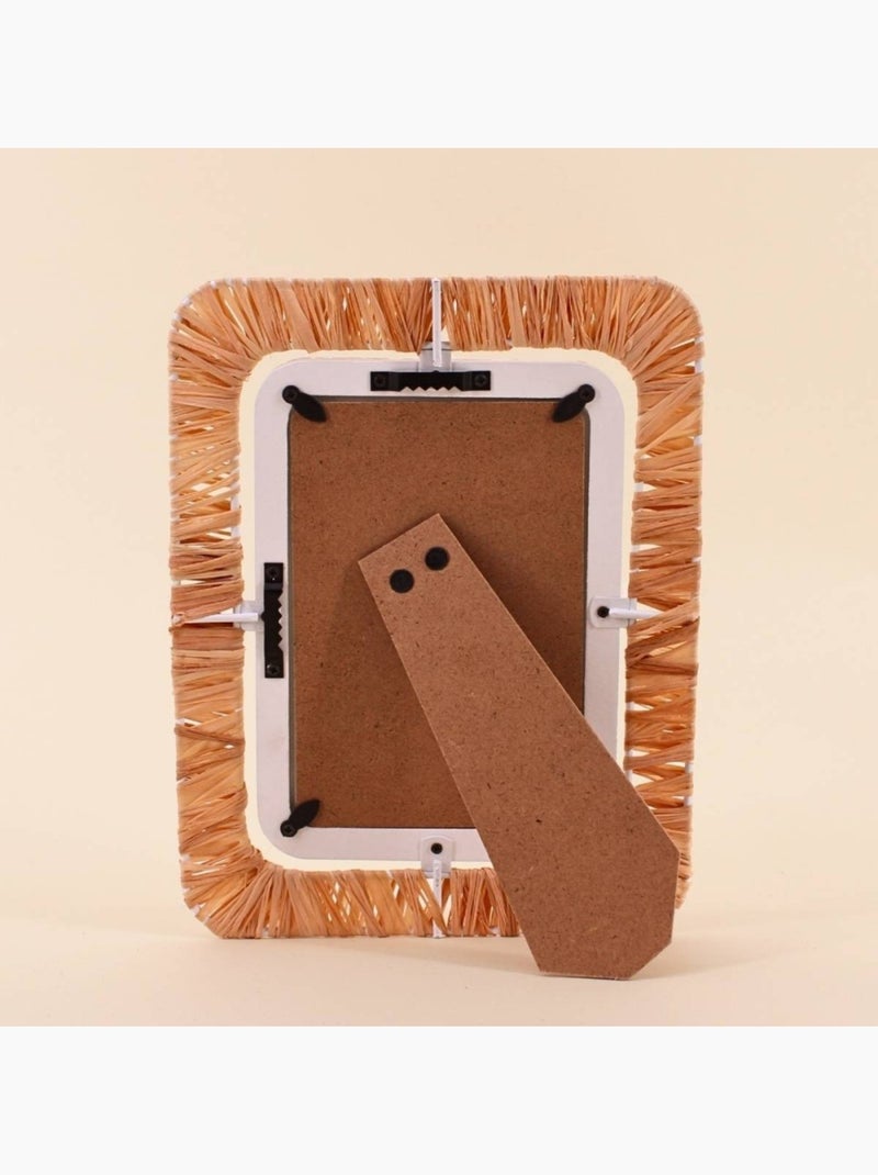Cadre photo en raphia tissé 18x23cm Beige - Kiabi