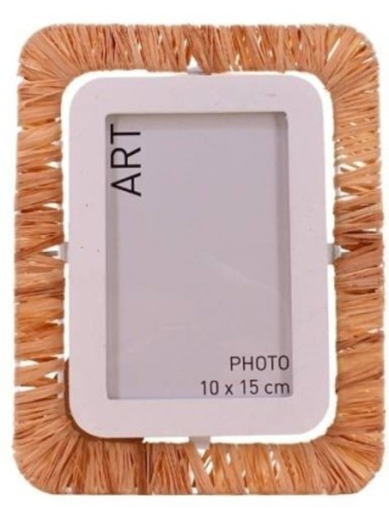 Cadre photo en raphia tissé 18x23cm Beige - Kiabi