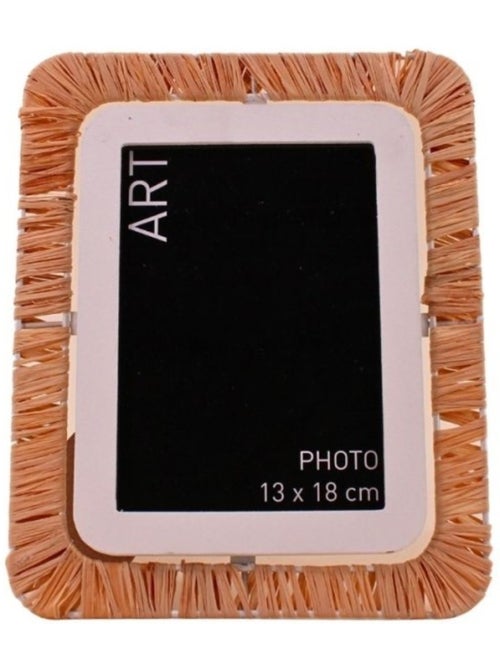 Cadre photo en raphia tissé 21x26cm - Kiabi