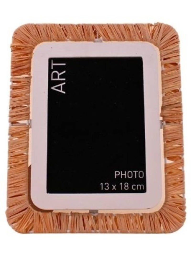 Cadre photo en raphia tissé 21x26cm Beige - Kiabi
