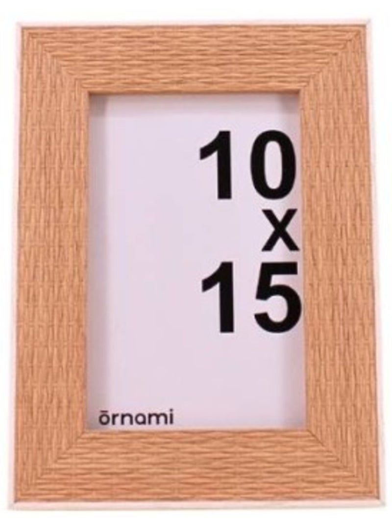 Cadre photo en relief beige 10x15cm Marron - Kiabi