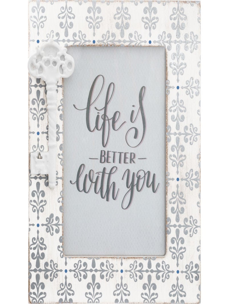 Cadre photo en relief motif clef Blanc - Kiabi