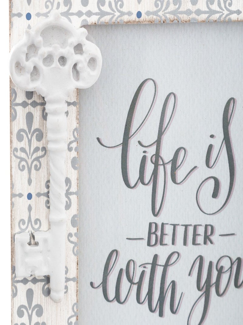 Cadre photo en relief motif clef Blanc - Kiabi