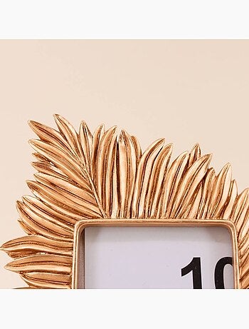 Cadre photo feuille résine doré 10x15cm