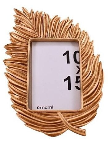 Cadre photo feuille résine doré 10x15cm