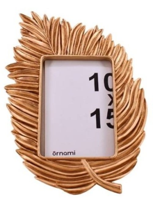 Cadre photo feuille résine doré 10x15cm - Kiabi