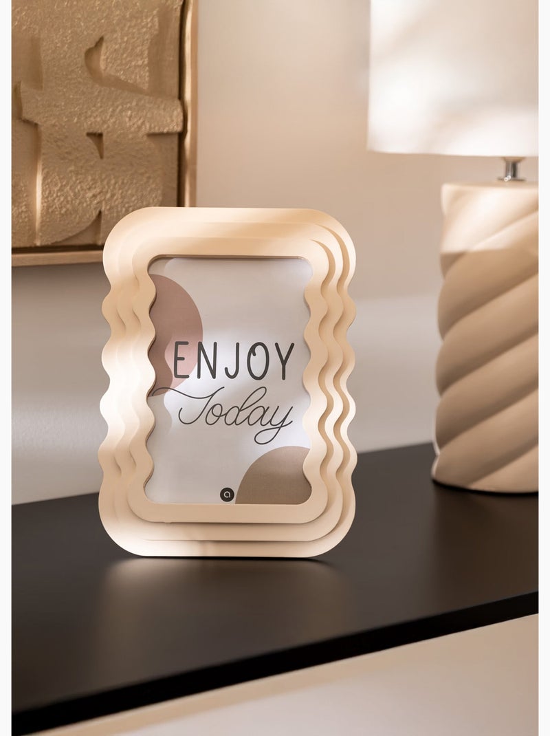 Cadre photo forme ondulée, 13x18cm - Atmosphera Beige - Kiabi