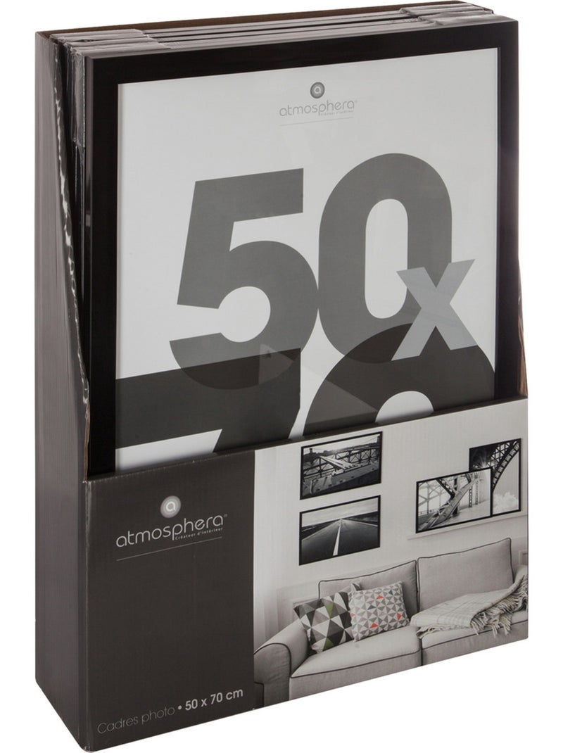 Cadre photo grand format 50 x 70 cm avec passe-partout lise Noir - Kiabi