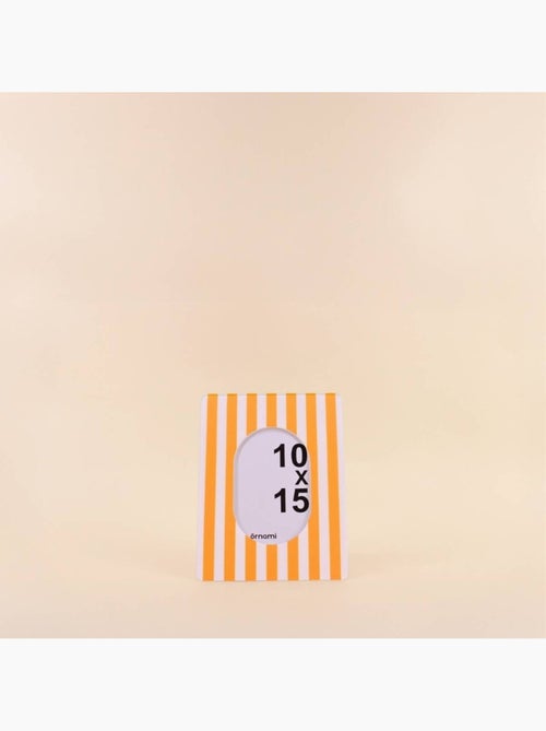 Cadre photo laqué rayé jaune / blanc 17x22 cm - Kiabi