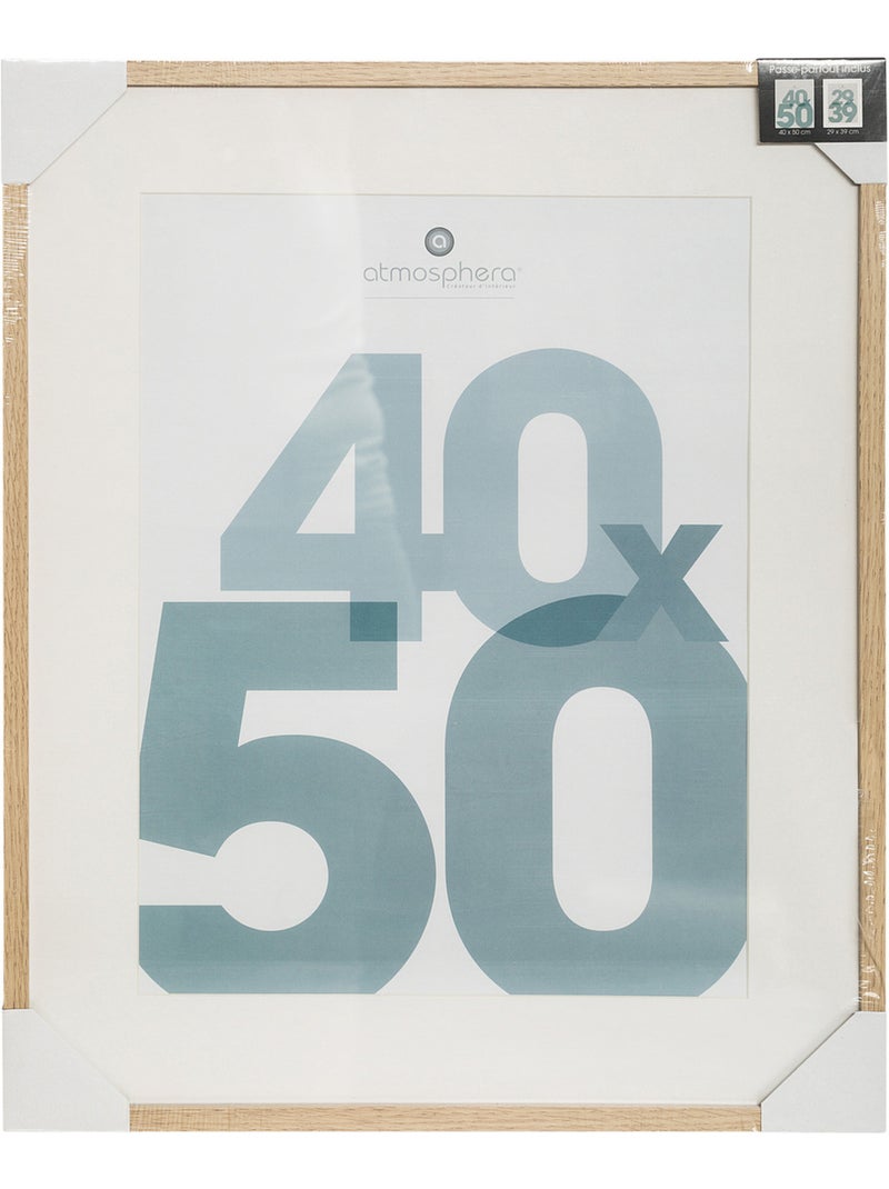 Cadre photo "Manu" bois 40x50cm Beige - Kiabi