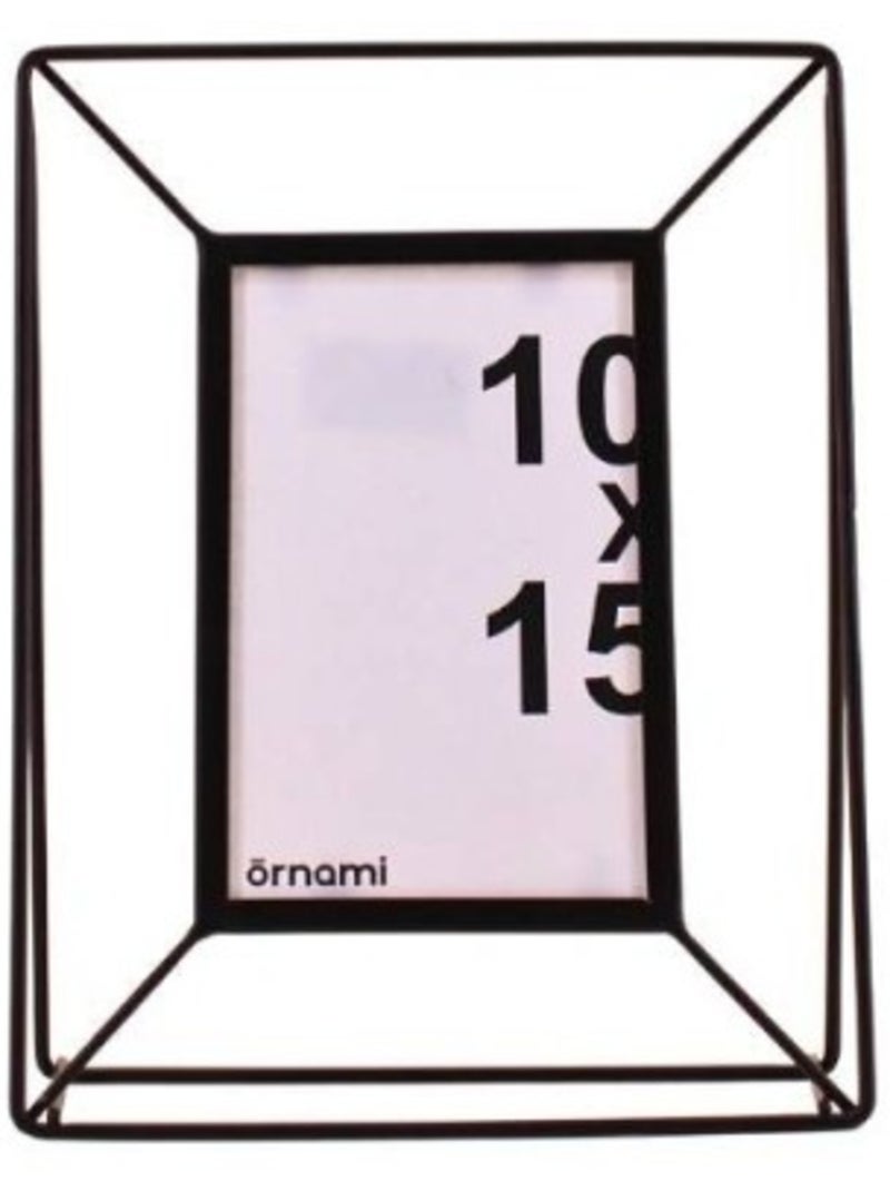 Cadre photo métal filaire noir 10x15cm Noir - Kiabi
