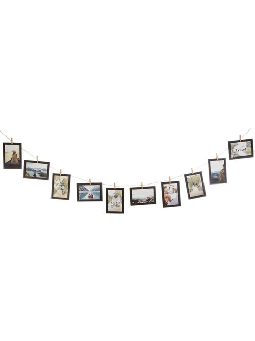 Cadre photo mural à pinces sur corde jute loft - Kiabi
