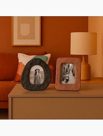 Cadre photo organique noir 20x17cm